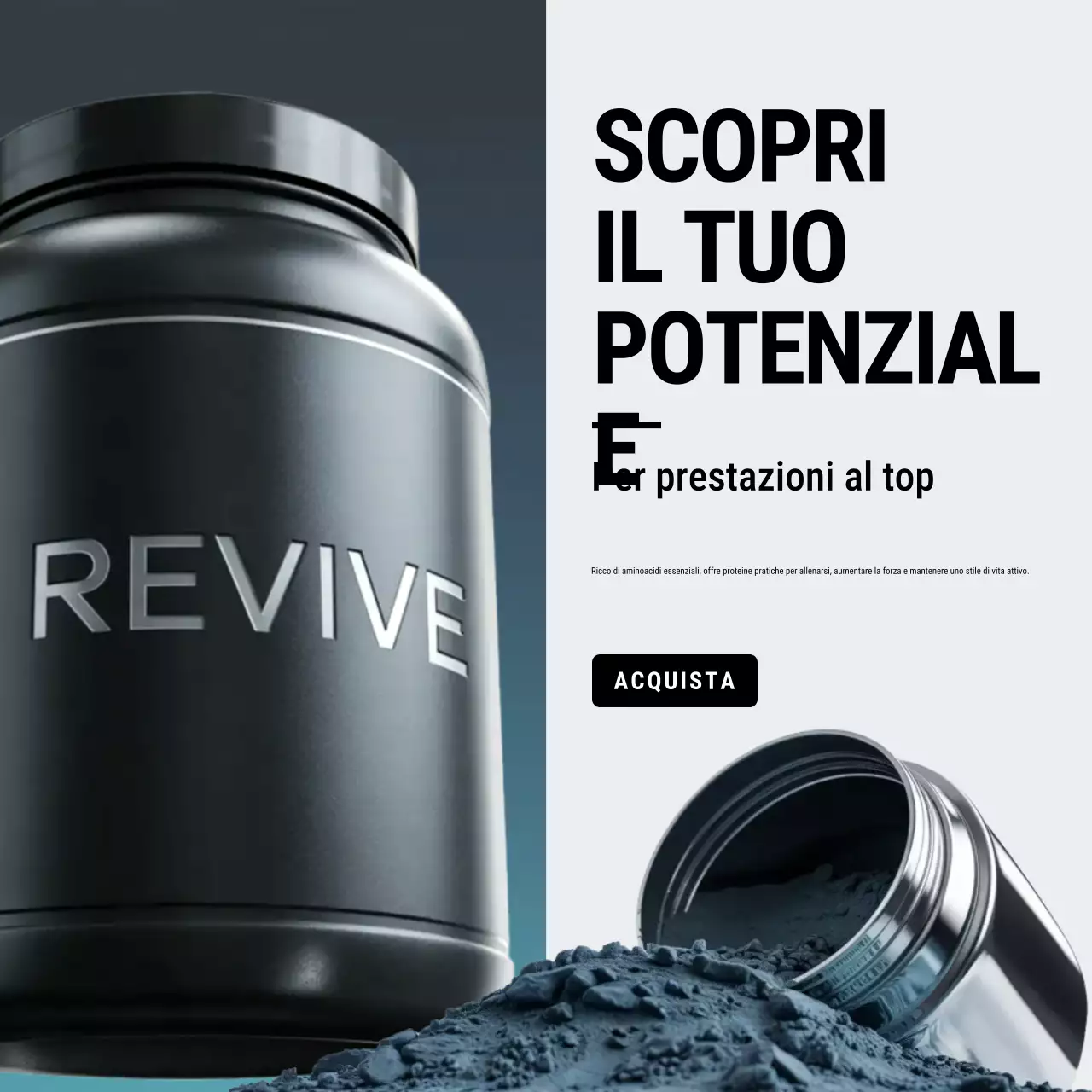 Post Instagram promozionale di Black Modern Protein