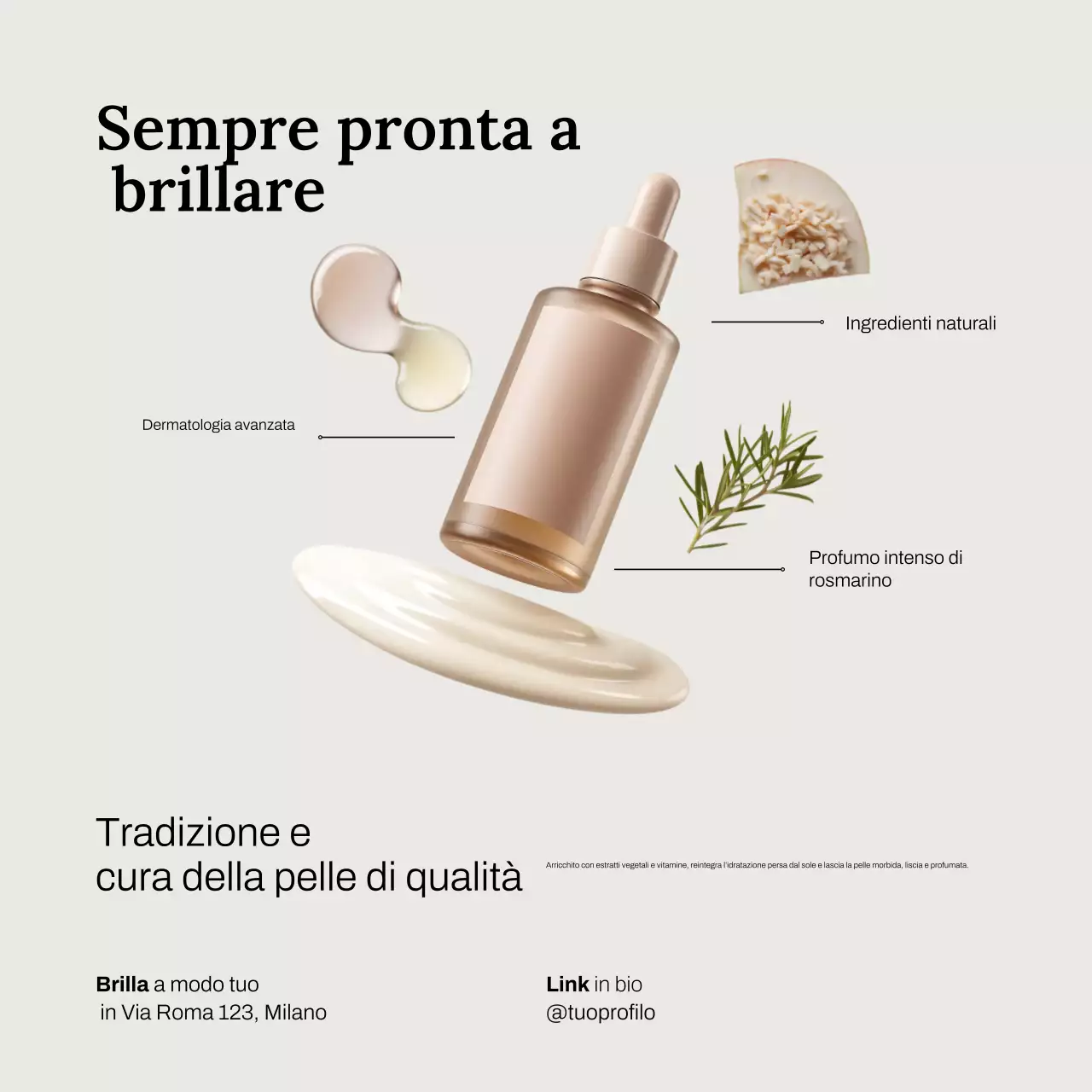 Post di Instagram sulla promozione della cura della pelle Beige Modern
