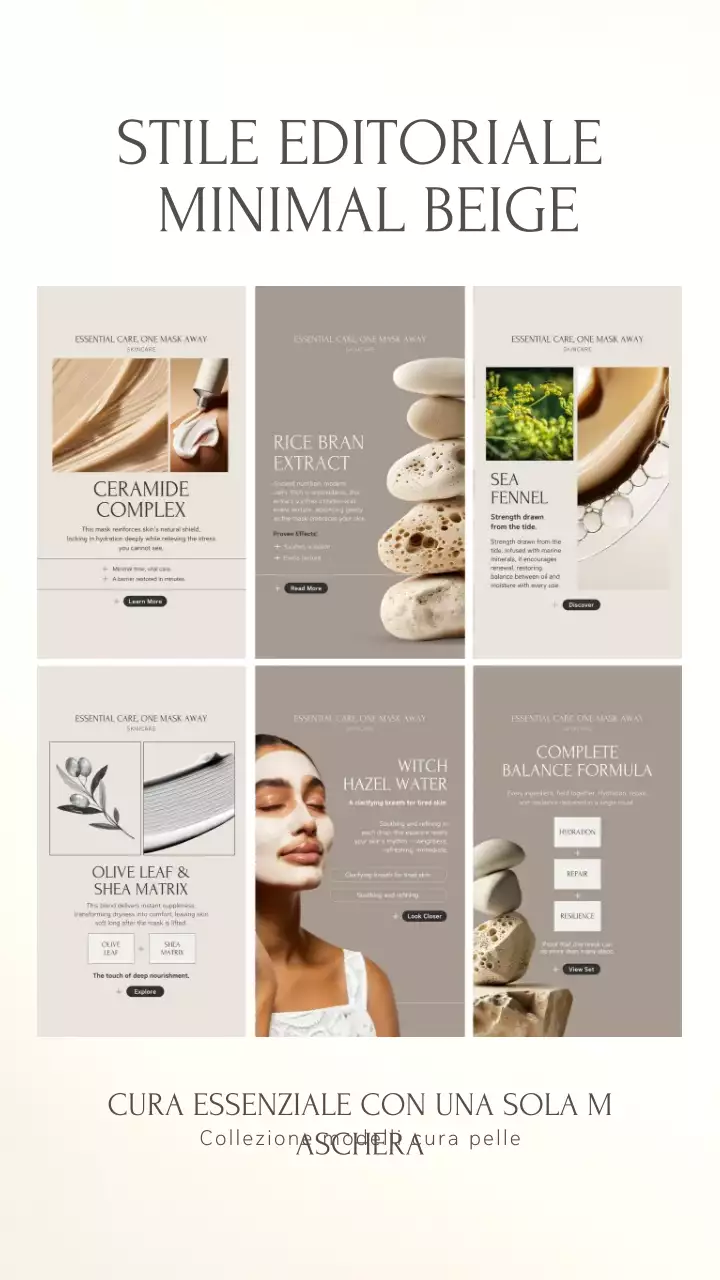 Storia di Instagram della promozione Beige Minimal Skincare