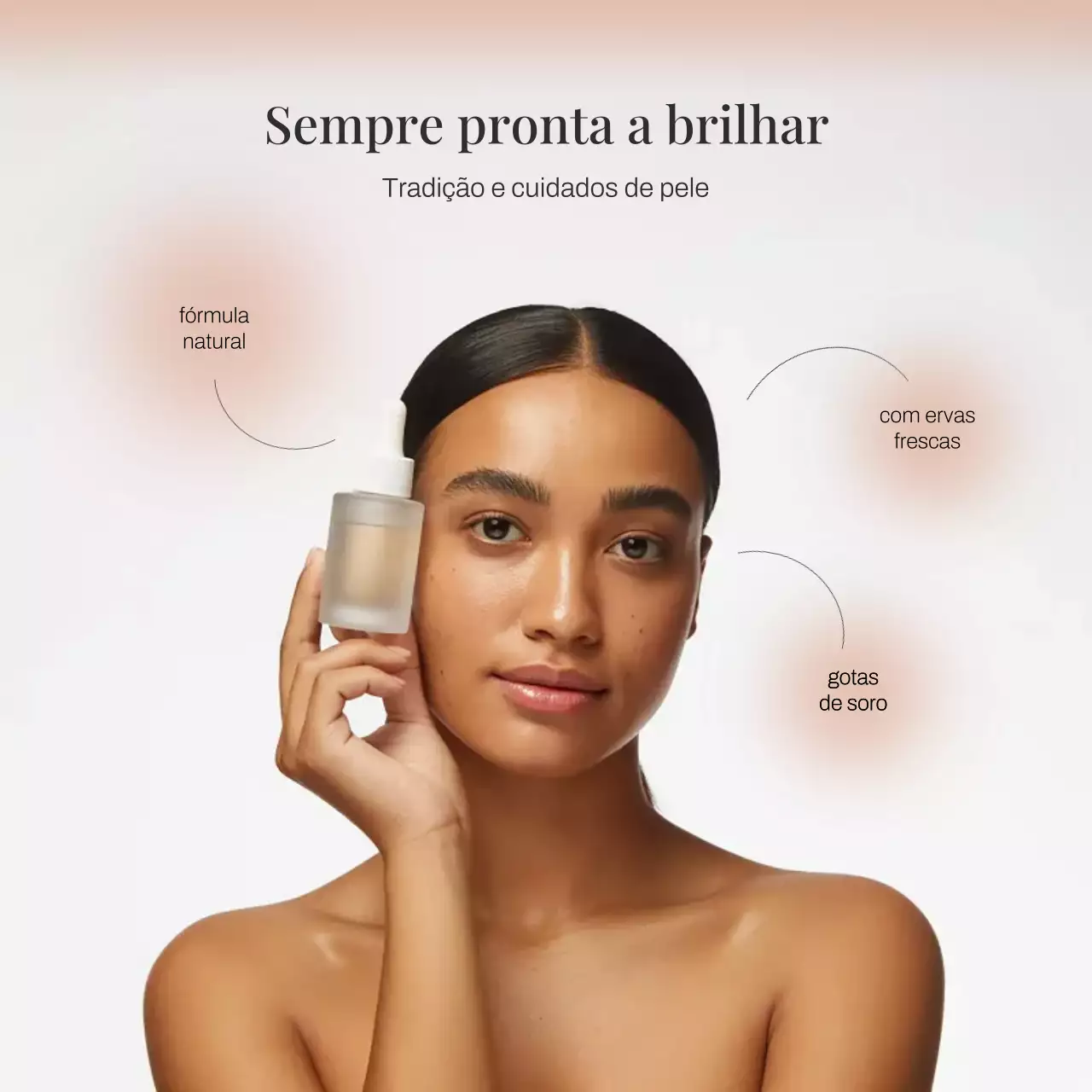 Publicação de anúncio de cuidados com a pele moderna bege no Instagram