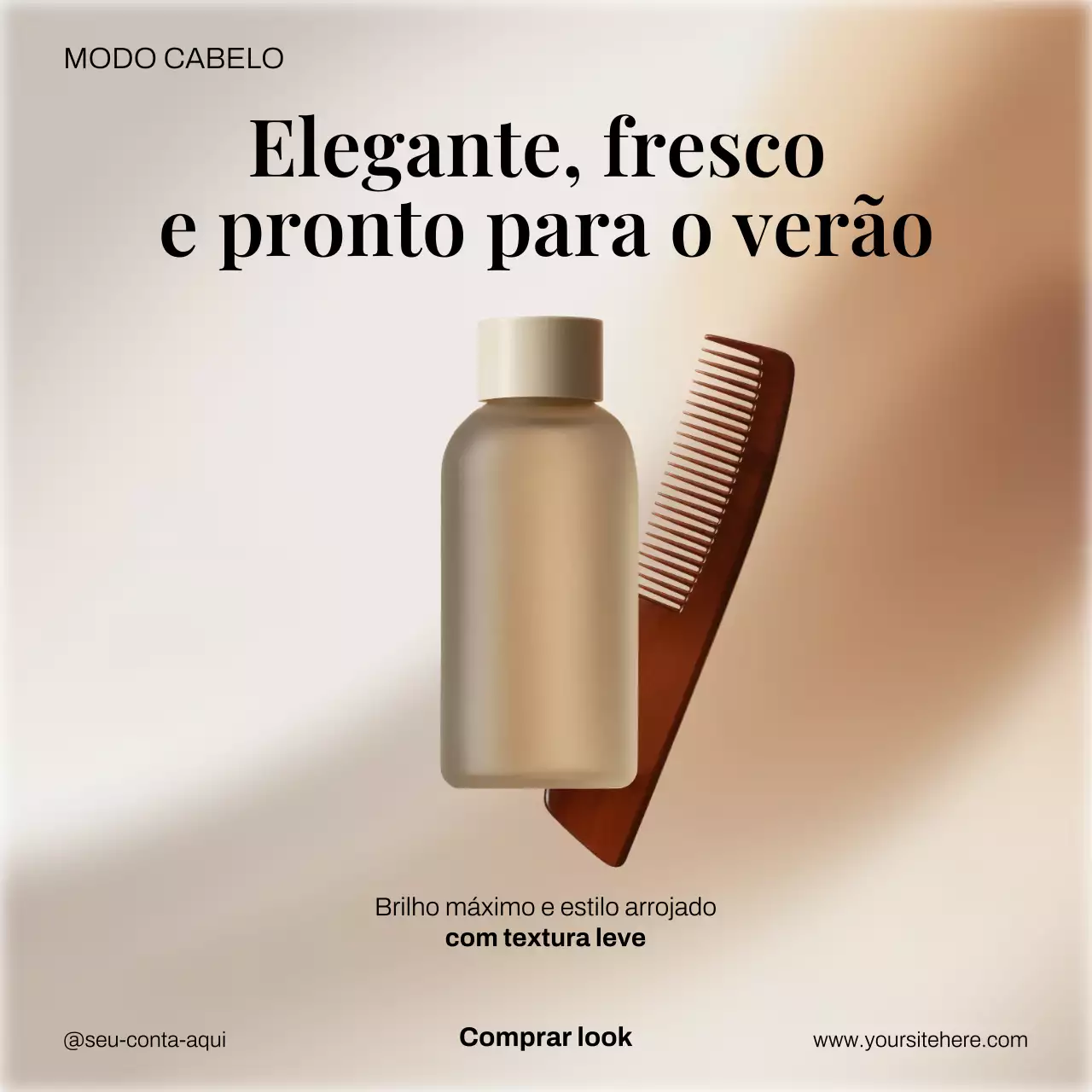 Postagem de promoção de cabelo moderno bege no Instagram