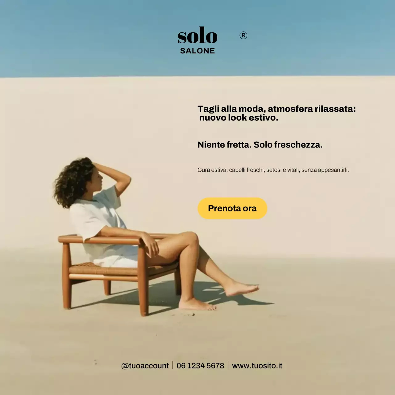 Post Instagram promozionale per capelli beige minimal