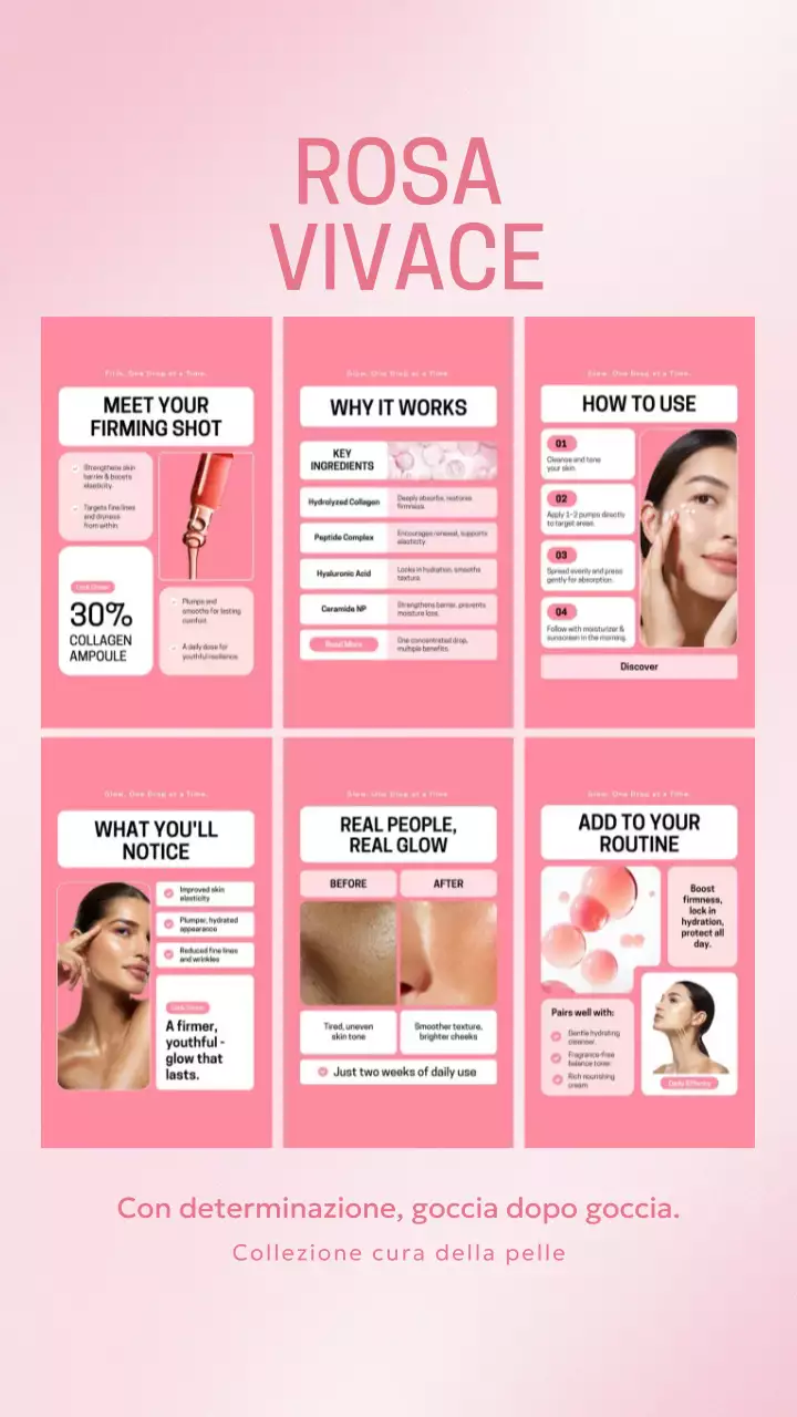 Post Instagram sulla guida alla cura della pelle moderna rosa