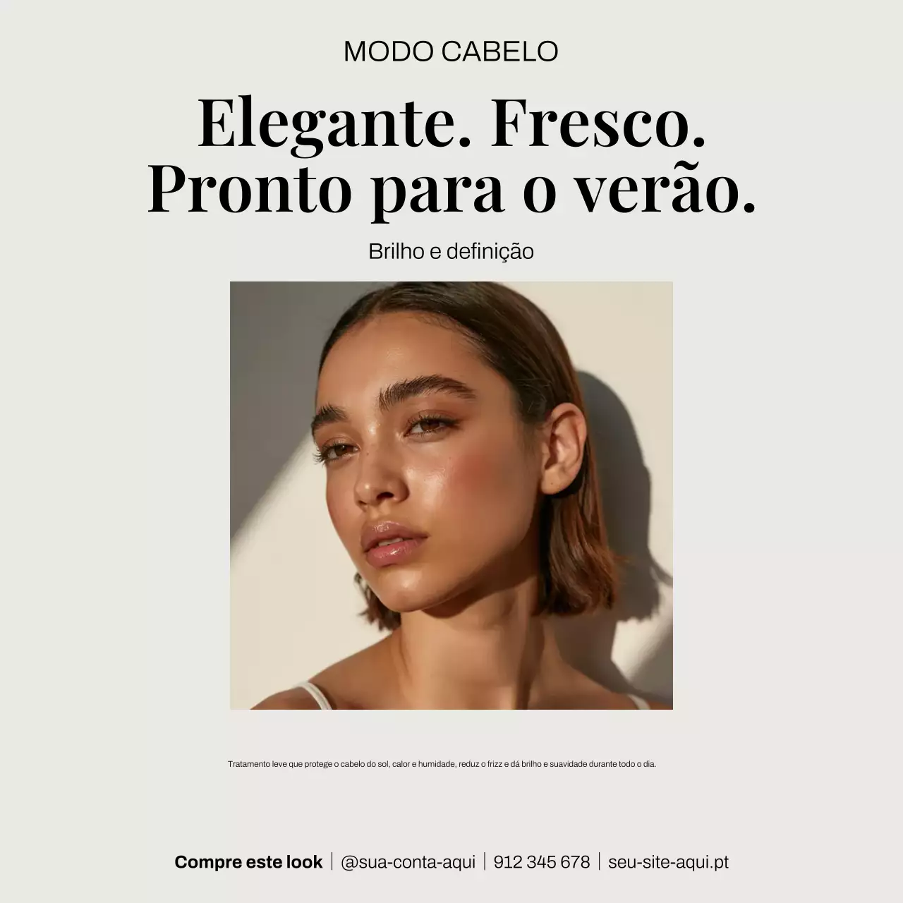 Publicação de anúncio de cuidados com o cabelo moderno bege no Instagram