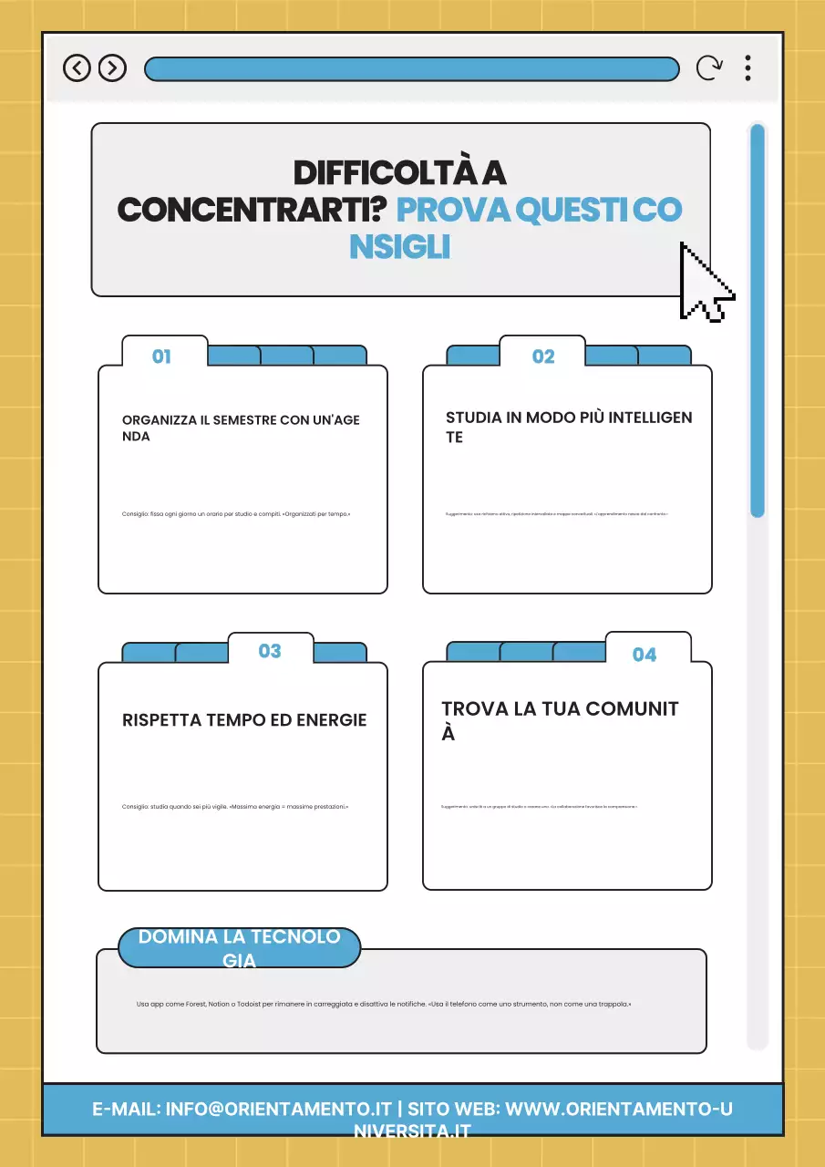 Poster della guida allo studio moderno blu