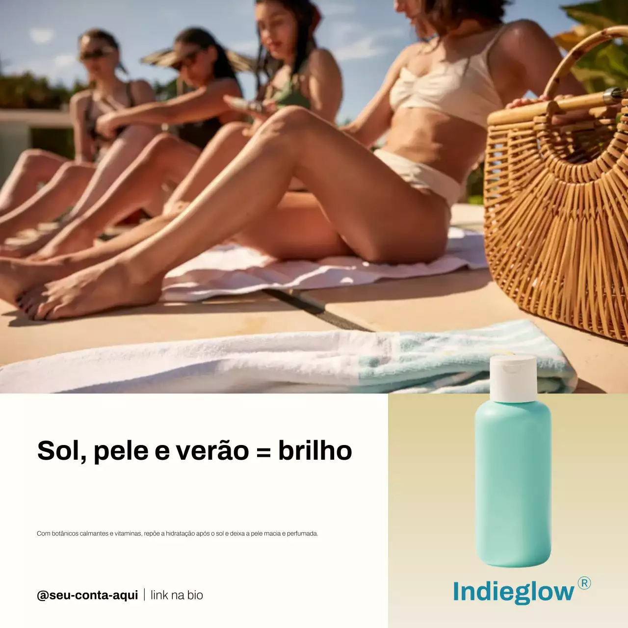 Postagem promocional de cuidados com a pele moderna bege no Instagram