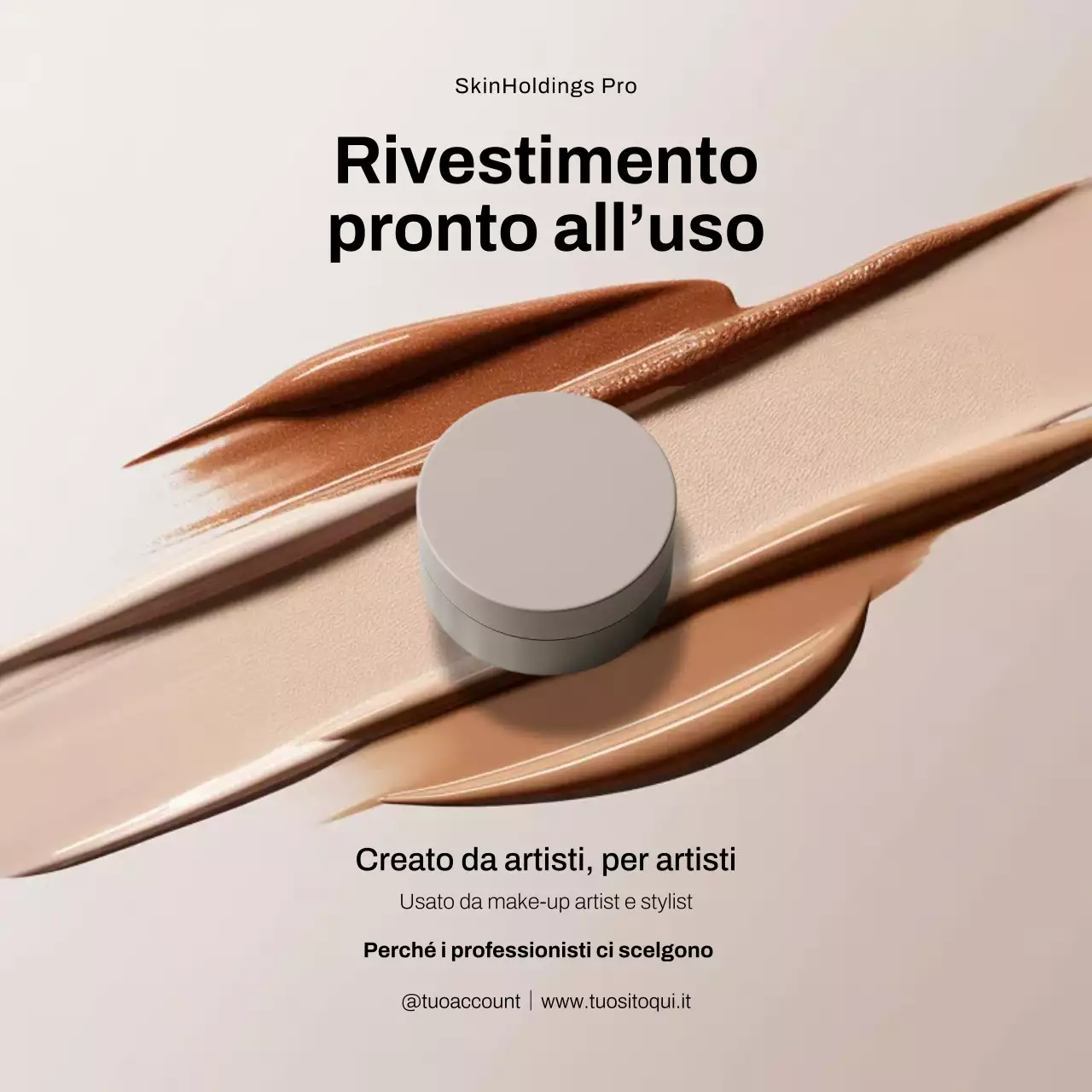Post di Instagram sulla promozione del trucco moderno beige