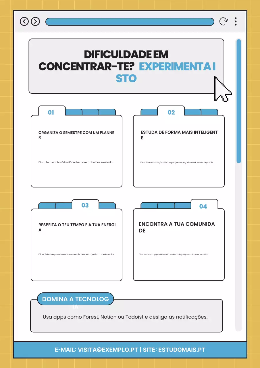 Cartaz do Guia de Estudo Moderno Azul