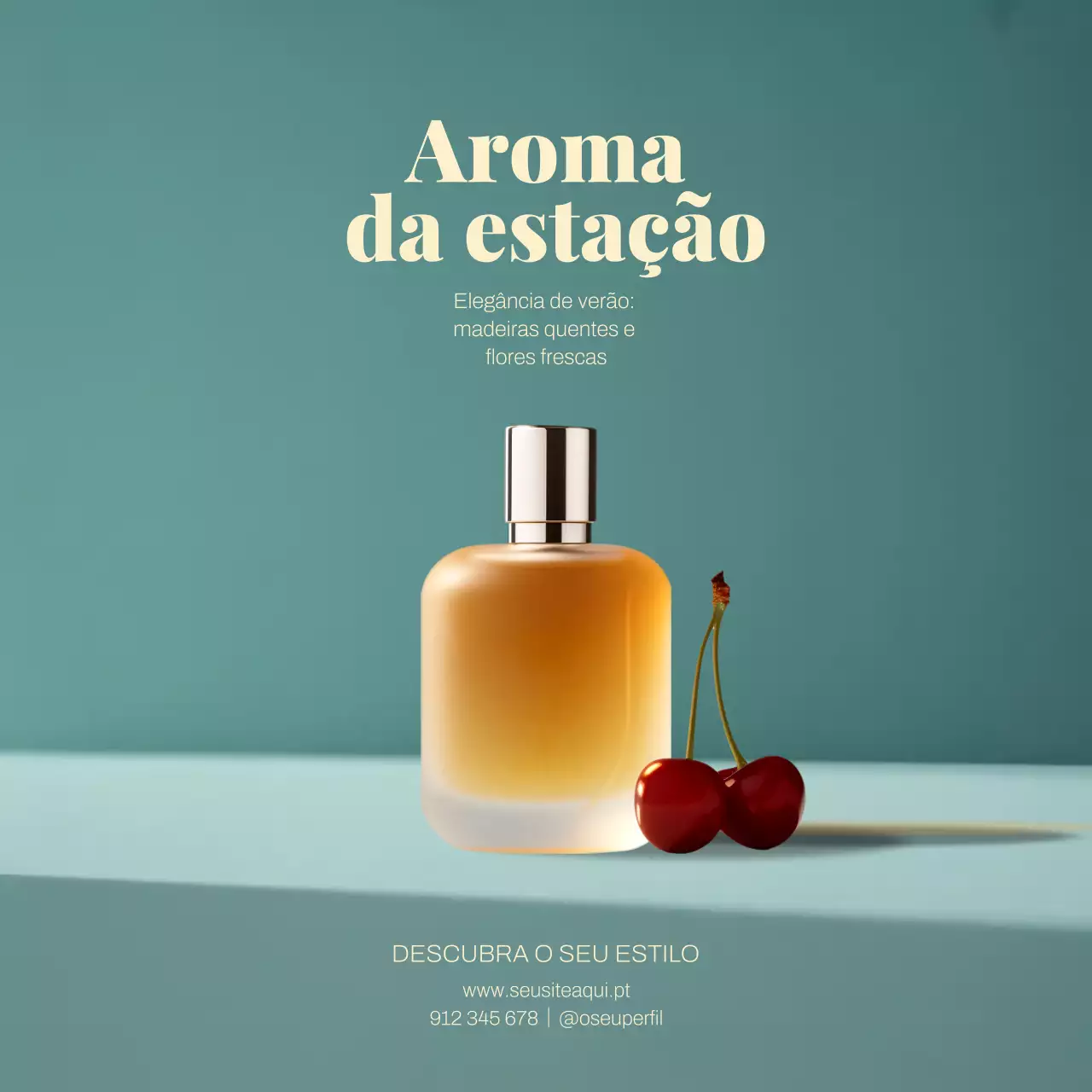 Postagem promocional do Instagram da fragrância Teal Elegant