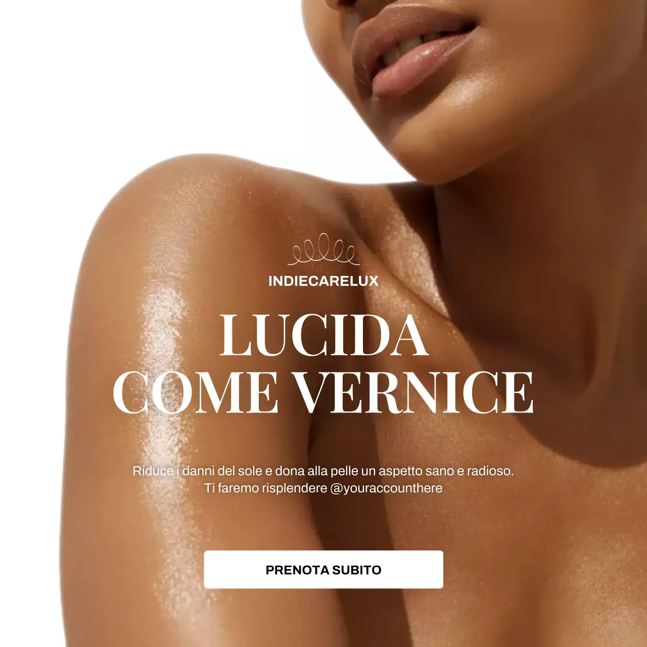 Post su Instagram della pubblicità di Brown Elegant Skincare