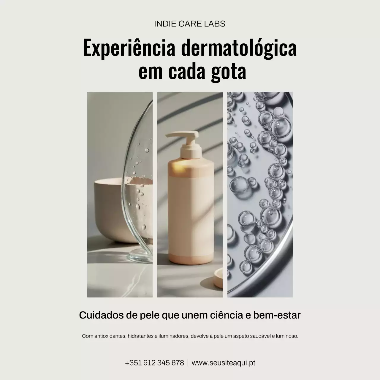 Postagem promocional de cuidados com a pele moderna bege no Instagram