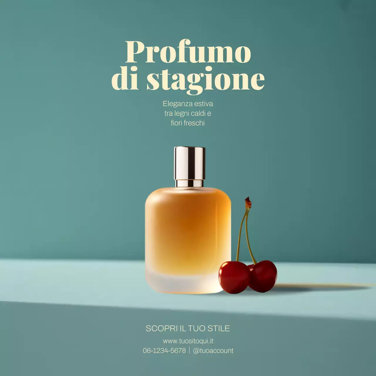 Post di Instagram sulla promozione della fragranza Teal Elegant