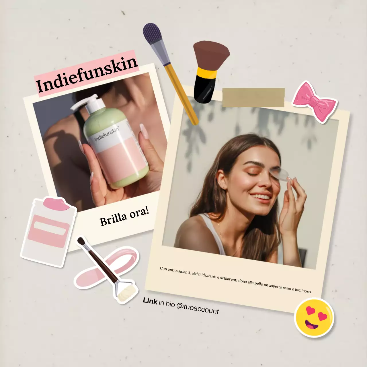 Post di Instagram sulla promozione della cura della pelle Beige Modern