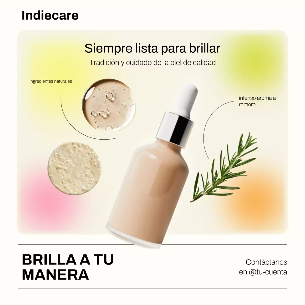 Publicación de Instagram sobre la promoción del cuidado de la piel Beige Modern