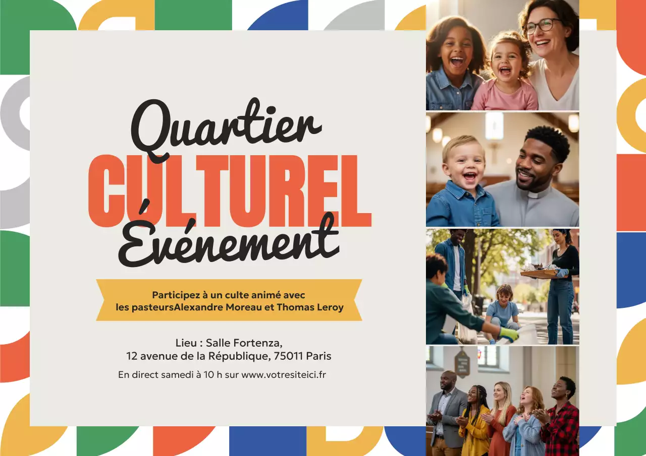 Affiche d'annonce de la communauté moderne jaune