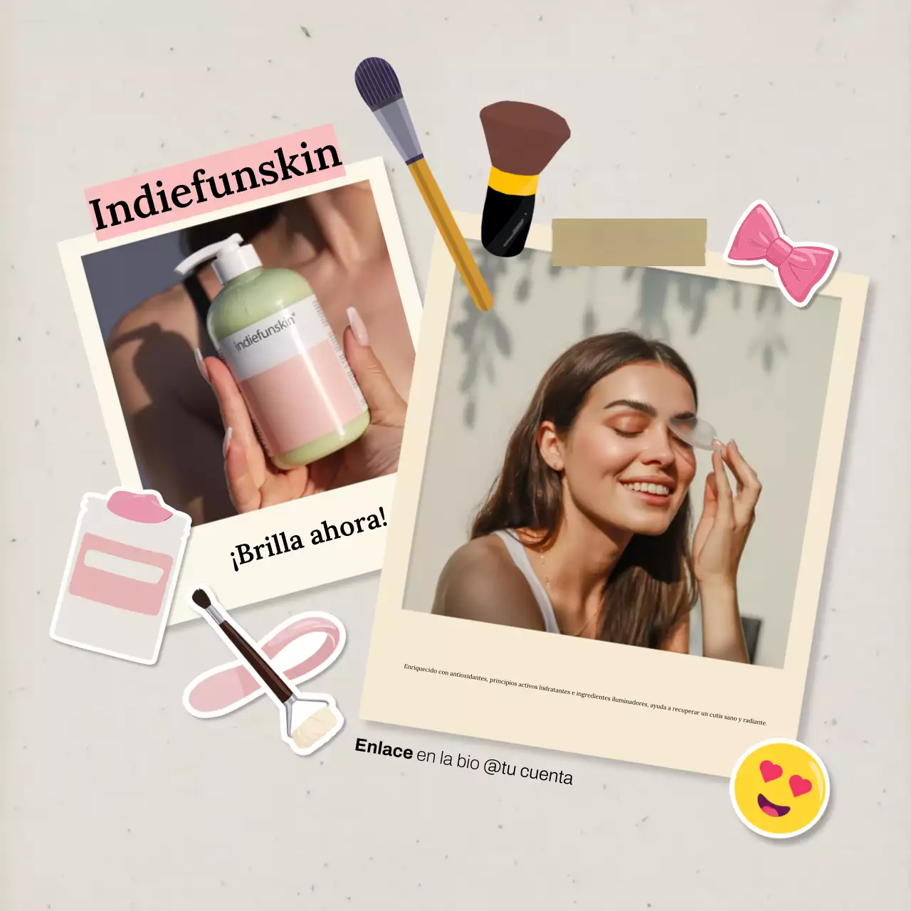 Publicación de Instagram sobre la promoción del cuidado de la piel Beige Modern