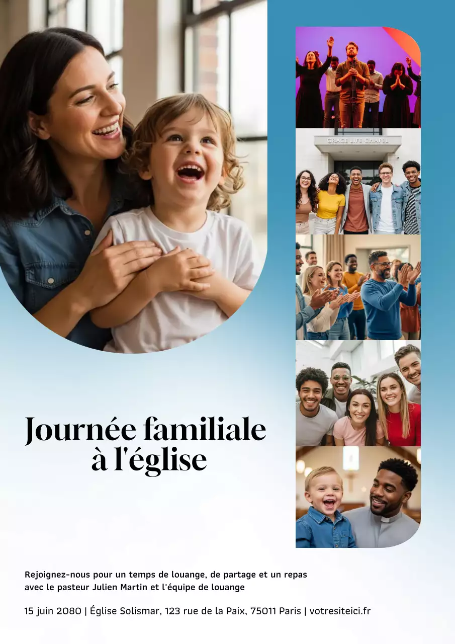 Affiche d'événement familial moderne bleu