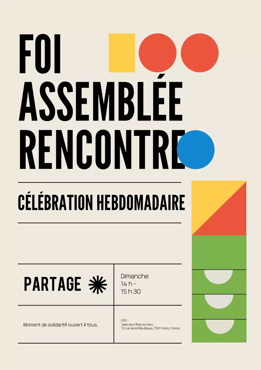 Affiche beige d'annonce de foi moderne