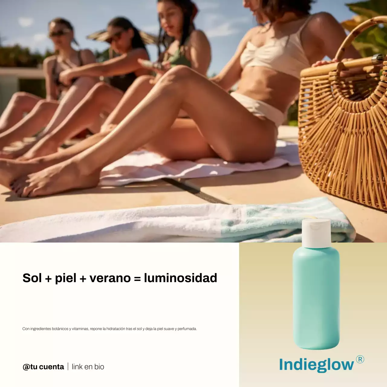 Publicación de Instagram sobre la promoción del cuidado de la piel Beige Modern