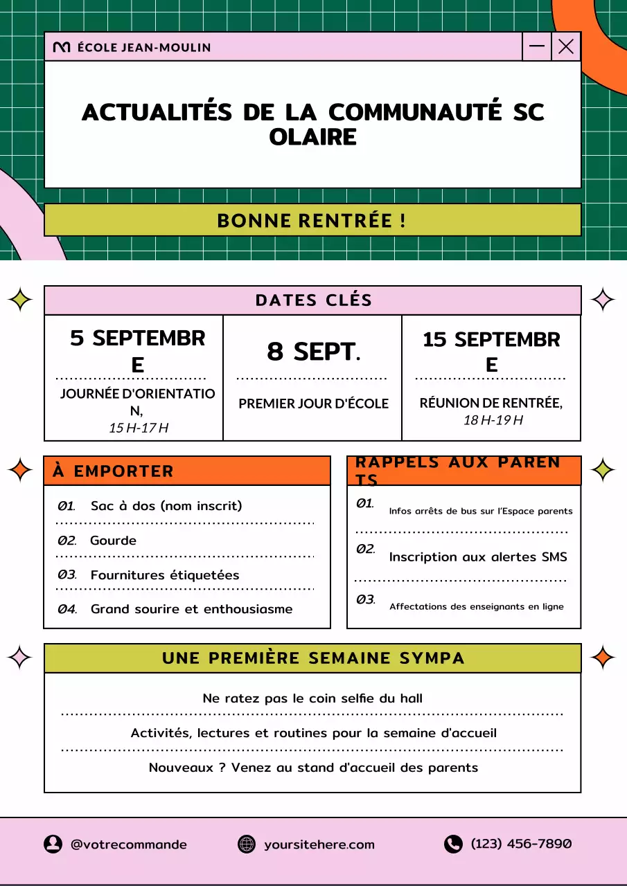 Affiche rétro beige du bulletin scolaire