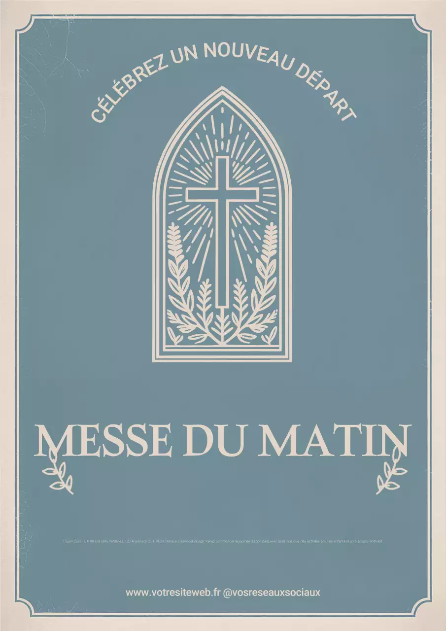 Affiche d'annonce d'événement traditionnel bleu