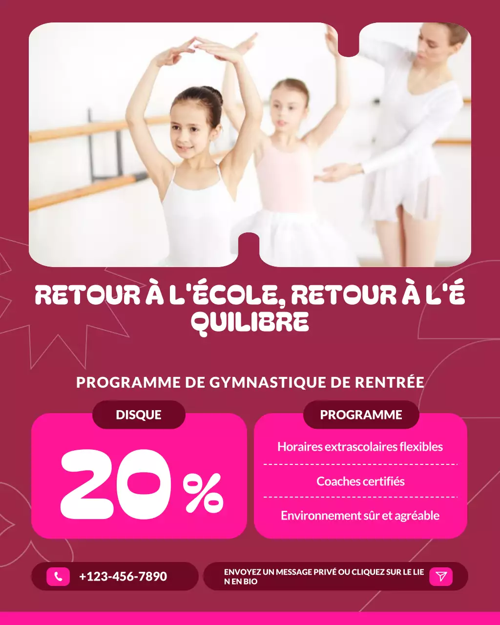 Publication Instagram promotionnelle de Blue Modern Gymnastics