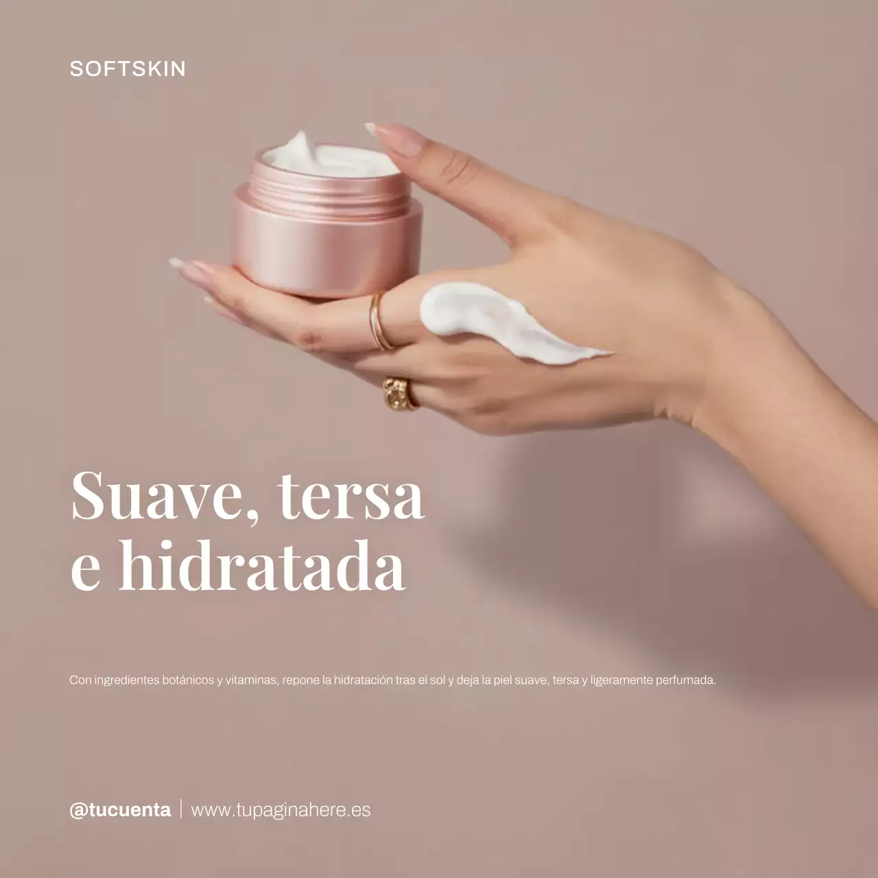 Publicación de Instagram del elegante anuncio de cuidado de la piel Beige