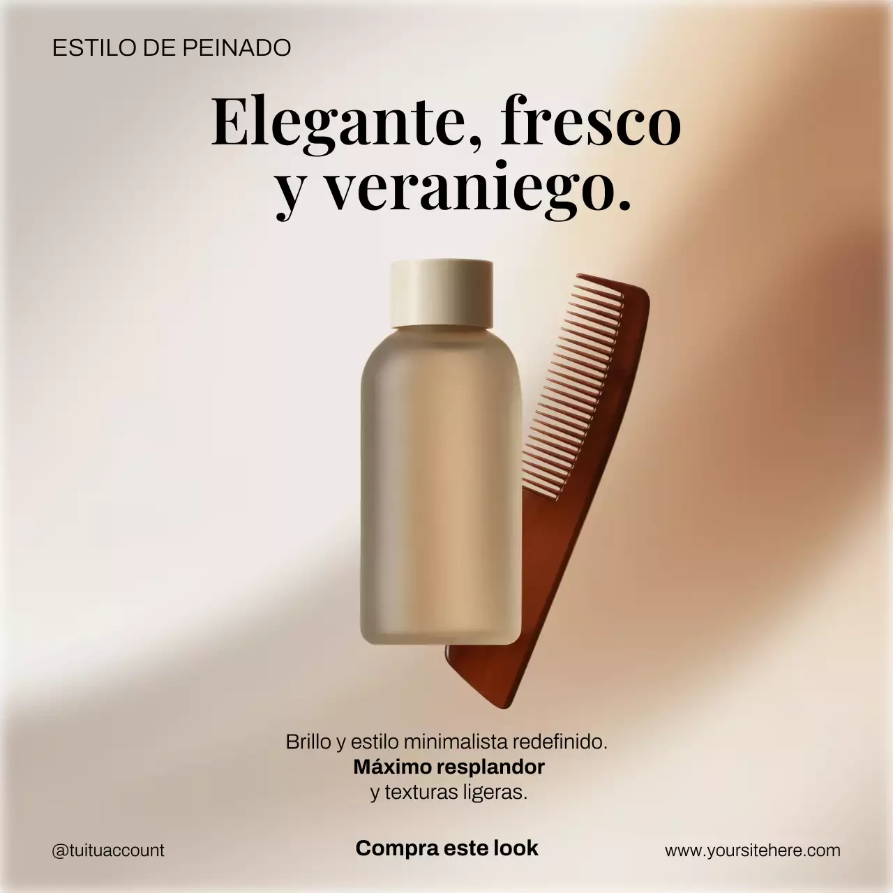 Publicación de Instagram para promocionar el cabello moderno beige