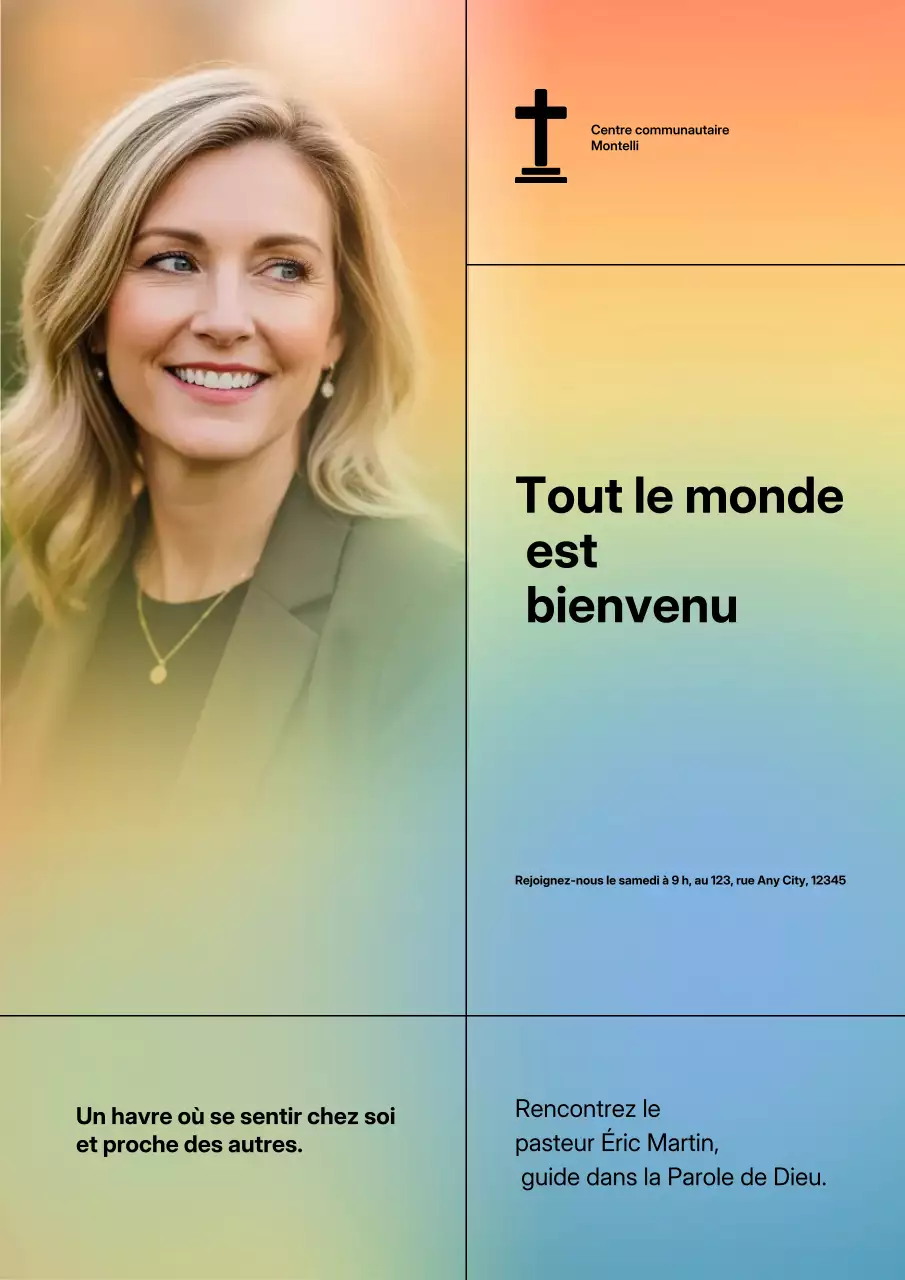 Affiche d'invitation à la communauté moderne arc-en-ciel