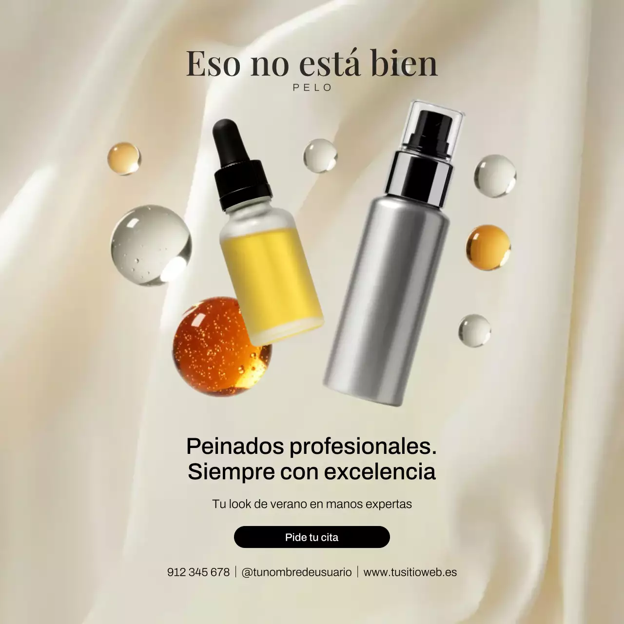 Publicación de Instagram para promocionar el cuidado del cabello en Beige Elegant