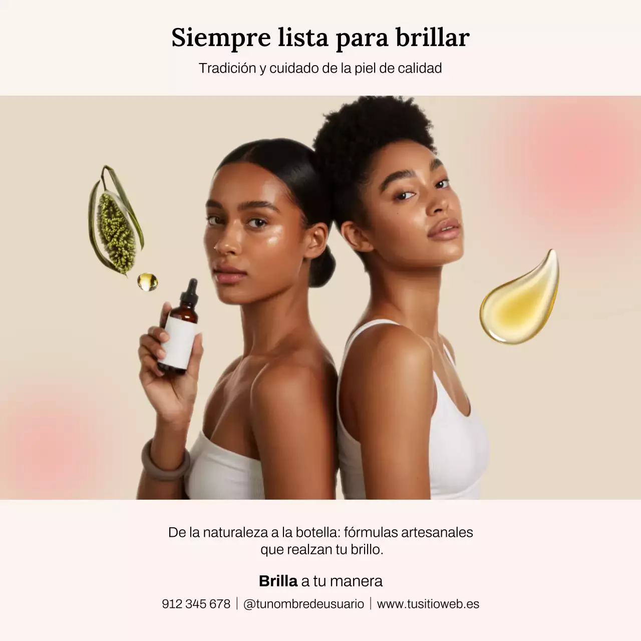 Publicación de Instagram del anuncio de Beige Modern Skincare
