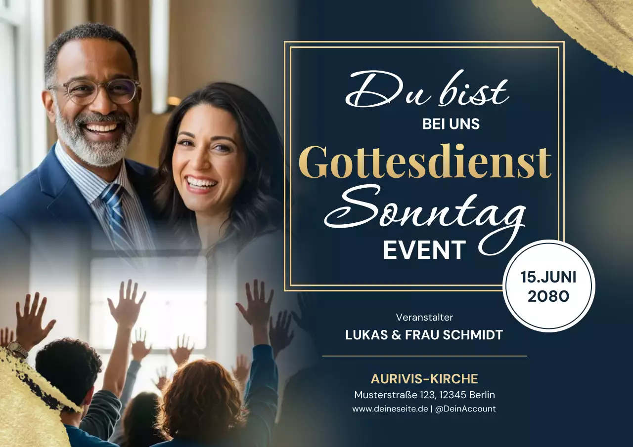 Elegante Anbetungseinladung der Marine Poster