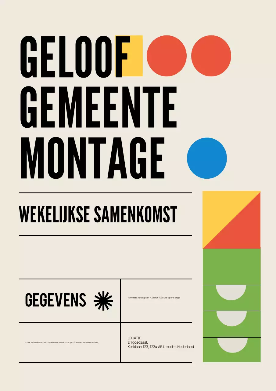 Beige moderne geloofsaankondigingsposter