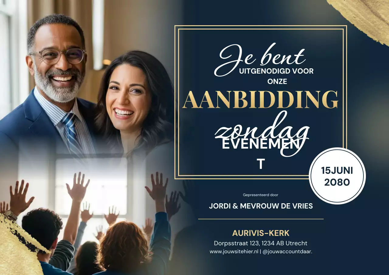 Marine elegante aanbiddingsuitnodigingsposter