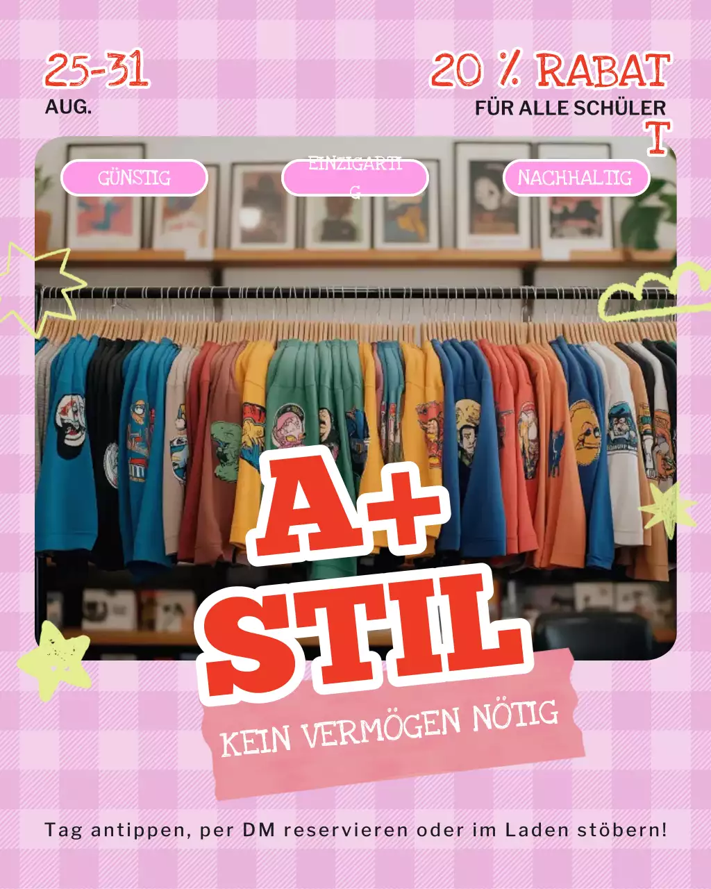 Pink Vintage Trendy Thrift Sale Instagram-Post