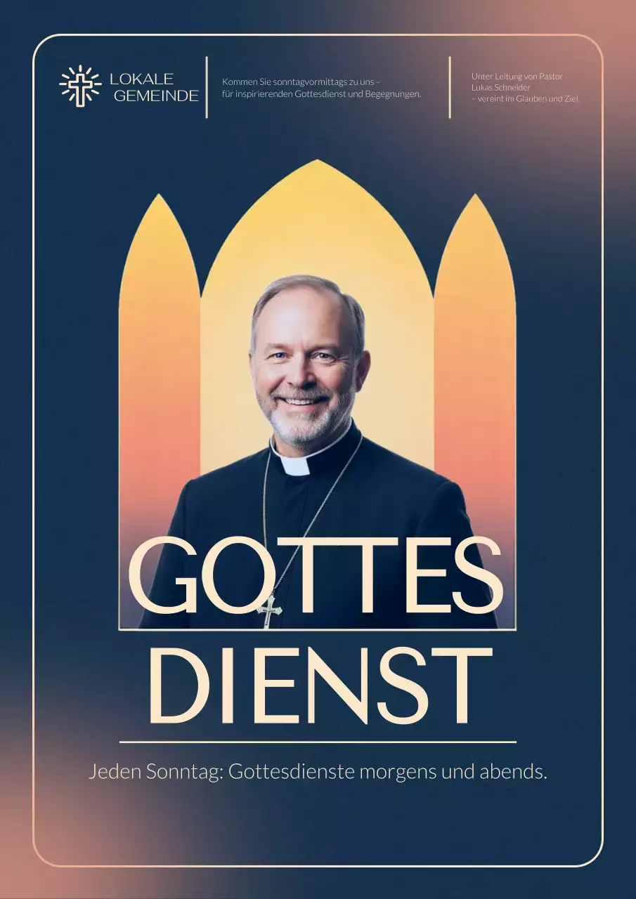 Marineblaues klassisches Kirchenplakat