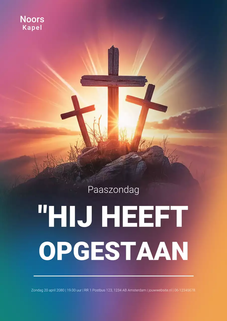 Kleurrijke poster voor de aankondiging van het Paasevenement