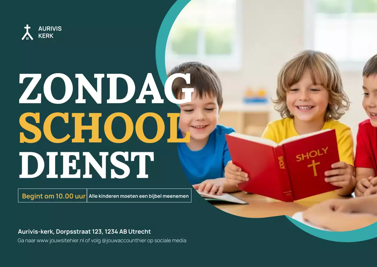 Teal Modern School aankondigingsposter