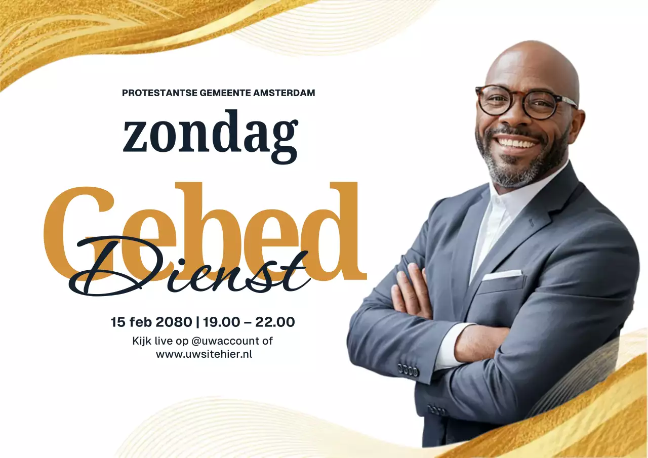 Gouden moderne gebedsaankondigingsposter