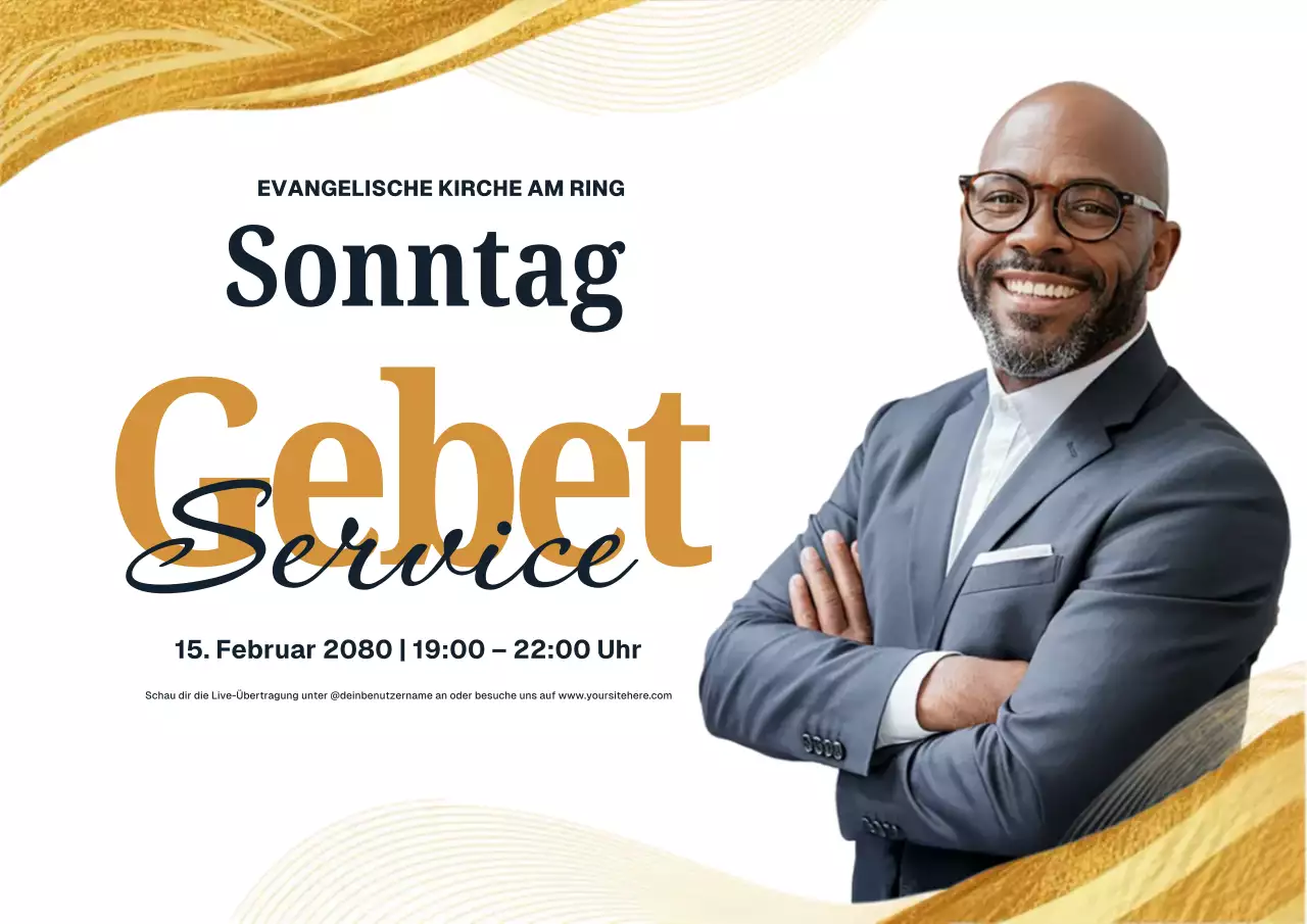 Gold Moderne Gebetsankündigung Poster