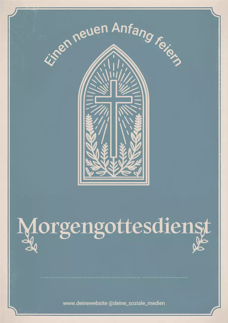 Blaues traditionelles Veranstaltungsankündigungsplakat