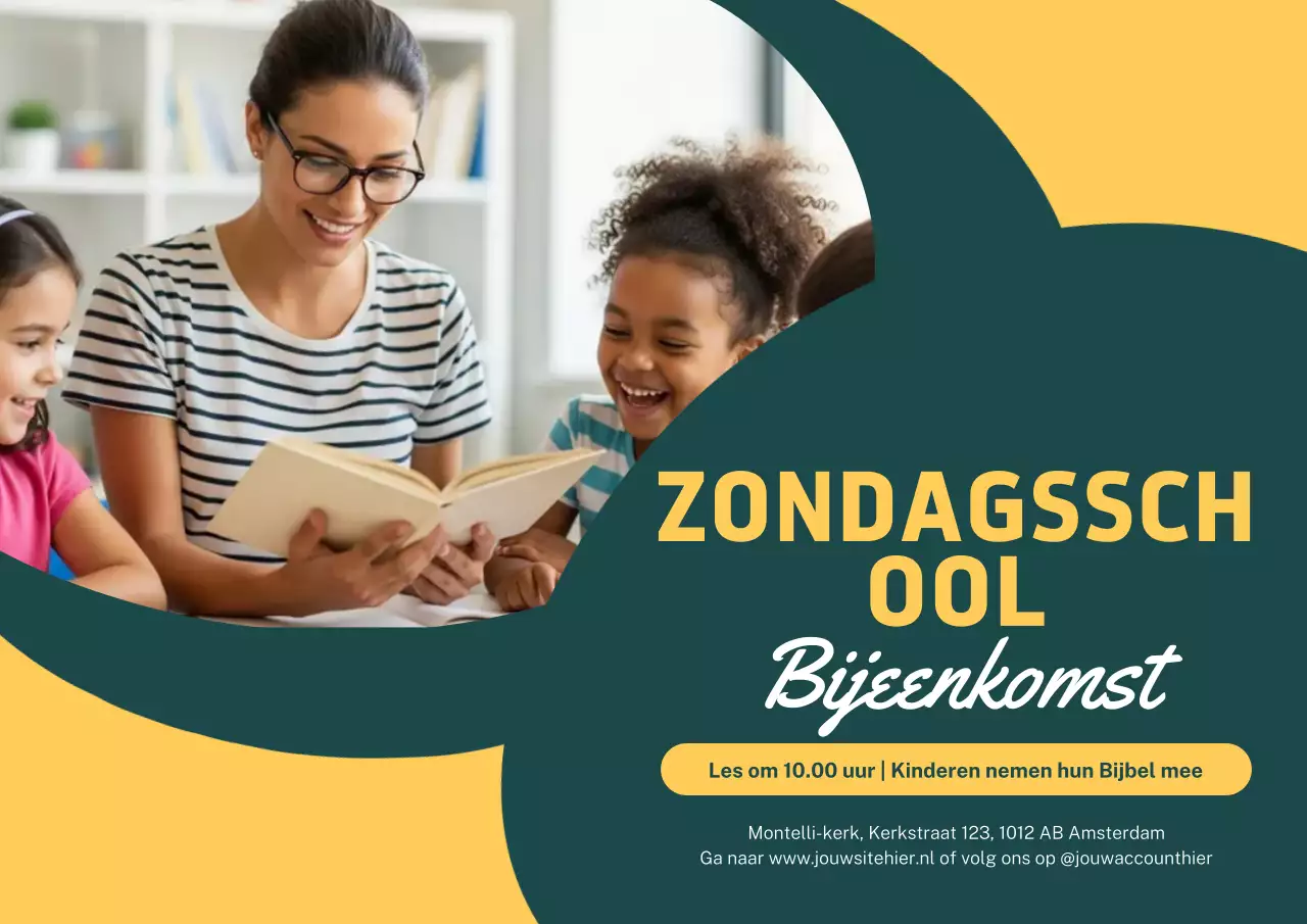 Gele moderne school uitnodigingsposter