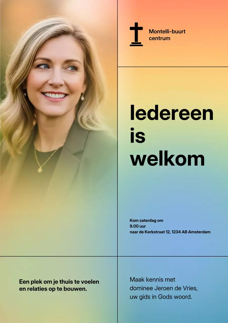 Regenboog Modern Community Uitnodigingsposter