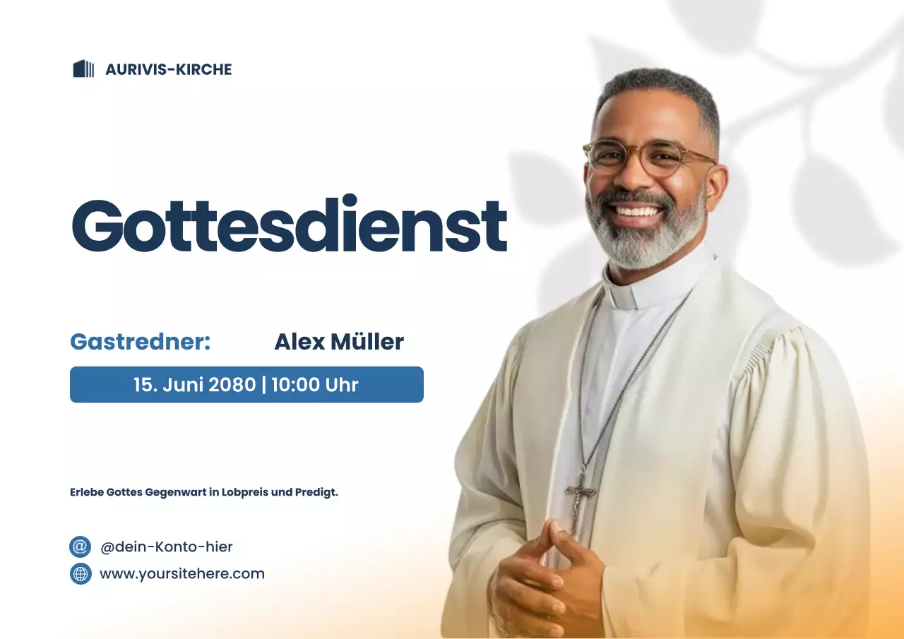 Weißes modernes Anbetungsankündigungsplakat