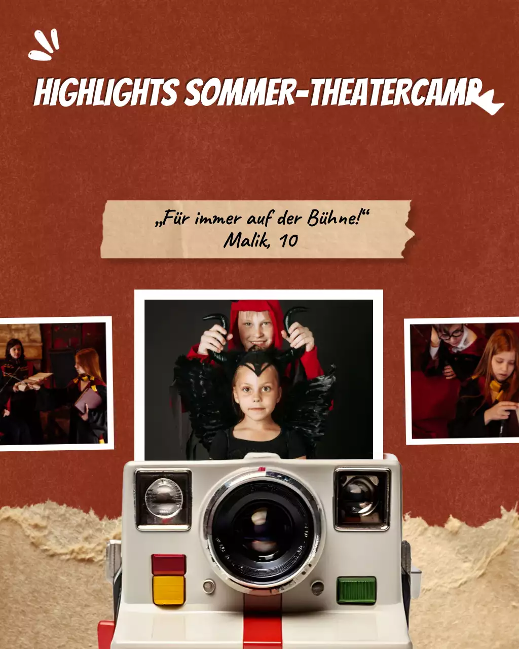 Rote Vintage Drama Fotocollage Instagram