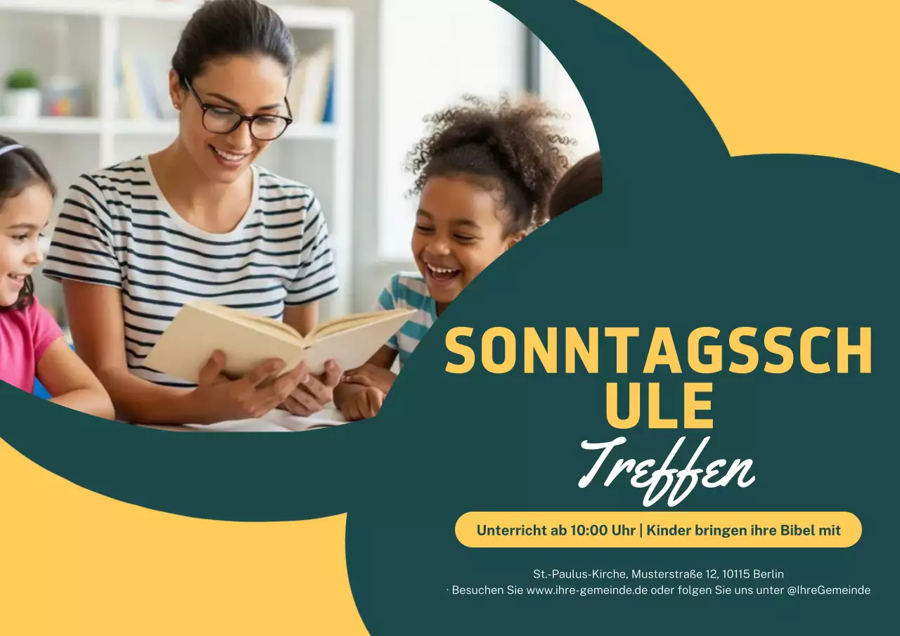 Gelbe moderne Schuleinladung Poster