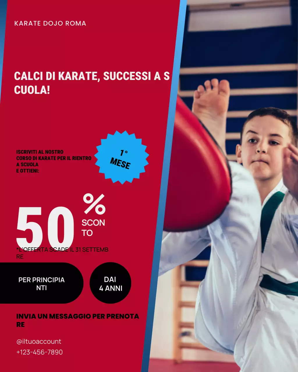 Post su Instagram per la promozione del Black Modern Karate