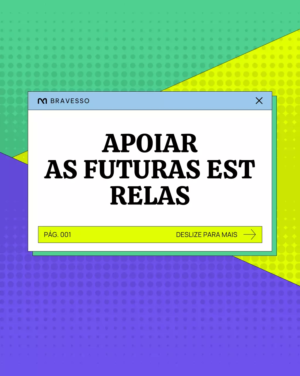 Anúncio da comunidade retrô colorida no Instagram