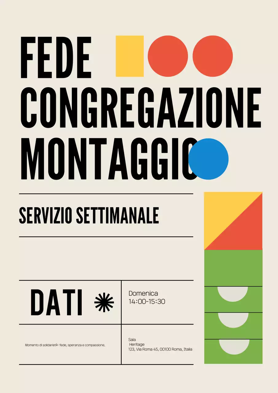 Manifesto di annuncio di fede moderna beige