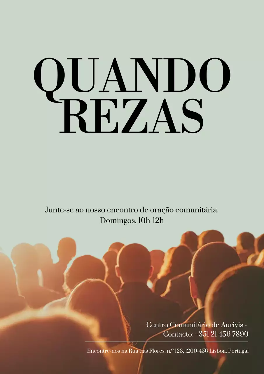 Pôster de anúncio de oração mínima bege